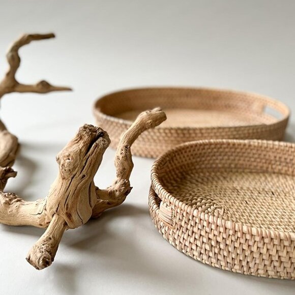 NEW Rattan Wicker Tray Perfect Christmas Gifts for Women, Serving Tray - Picture 8 of 9